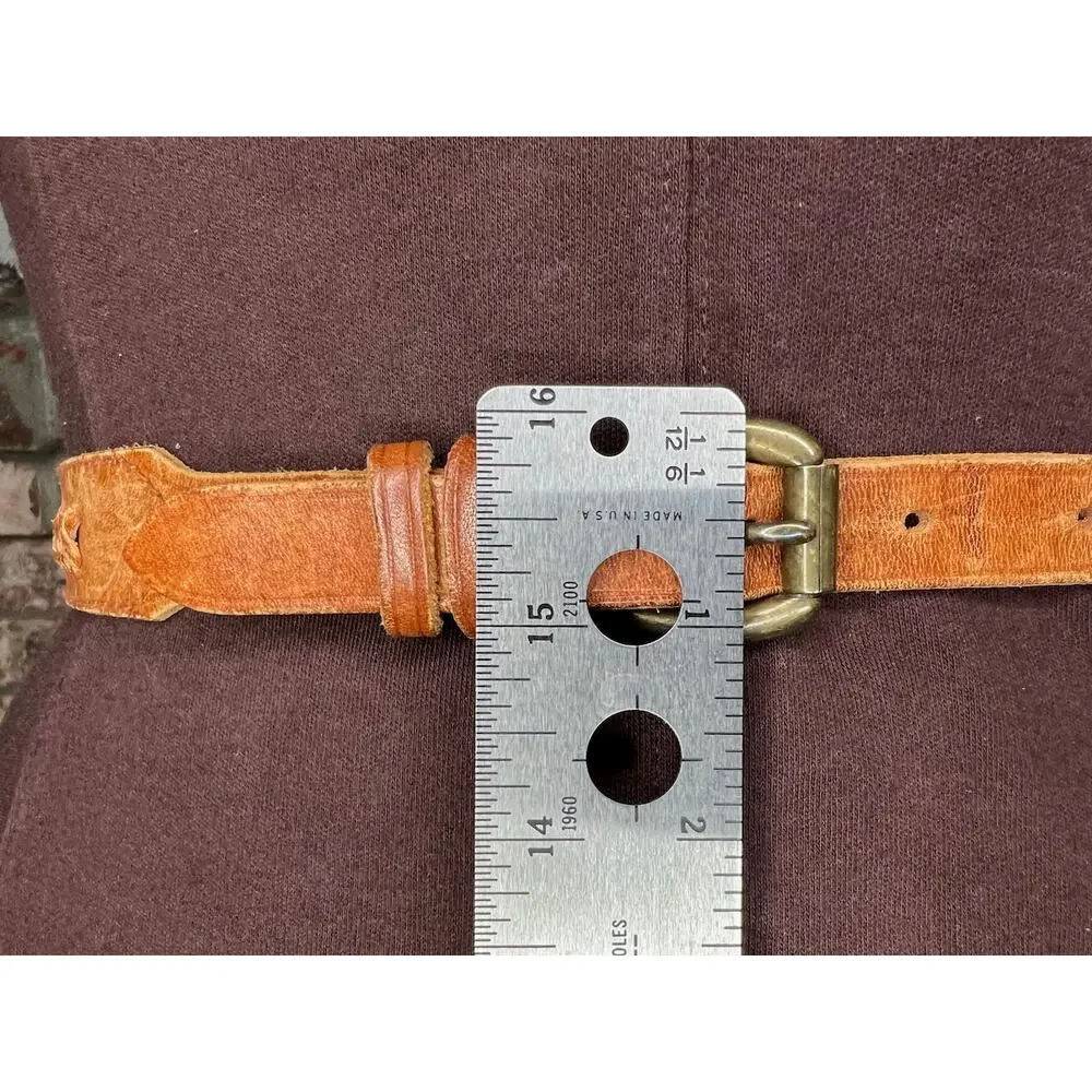 Liz Claiborne belt genuine leather brown braided skinny western